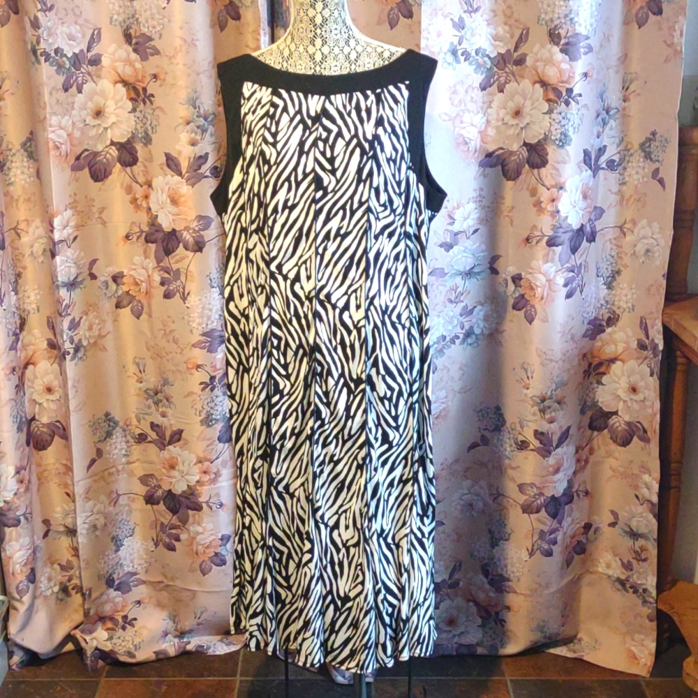 Dress Barn Plus Size Zebra Print Sleeveless Dress